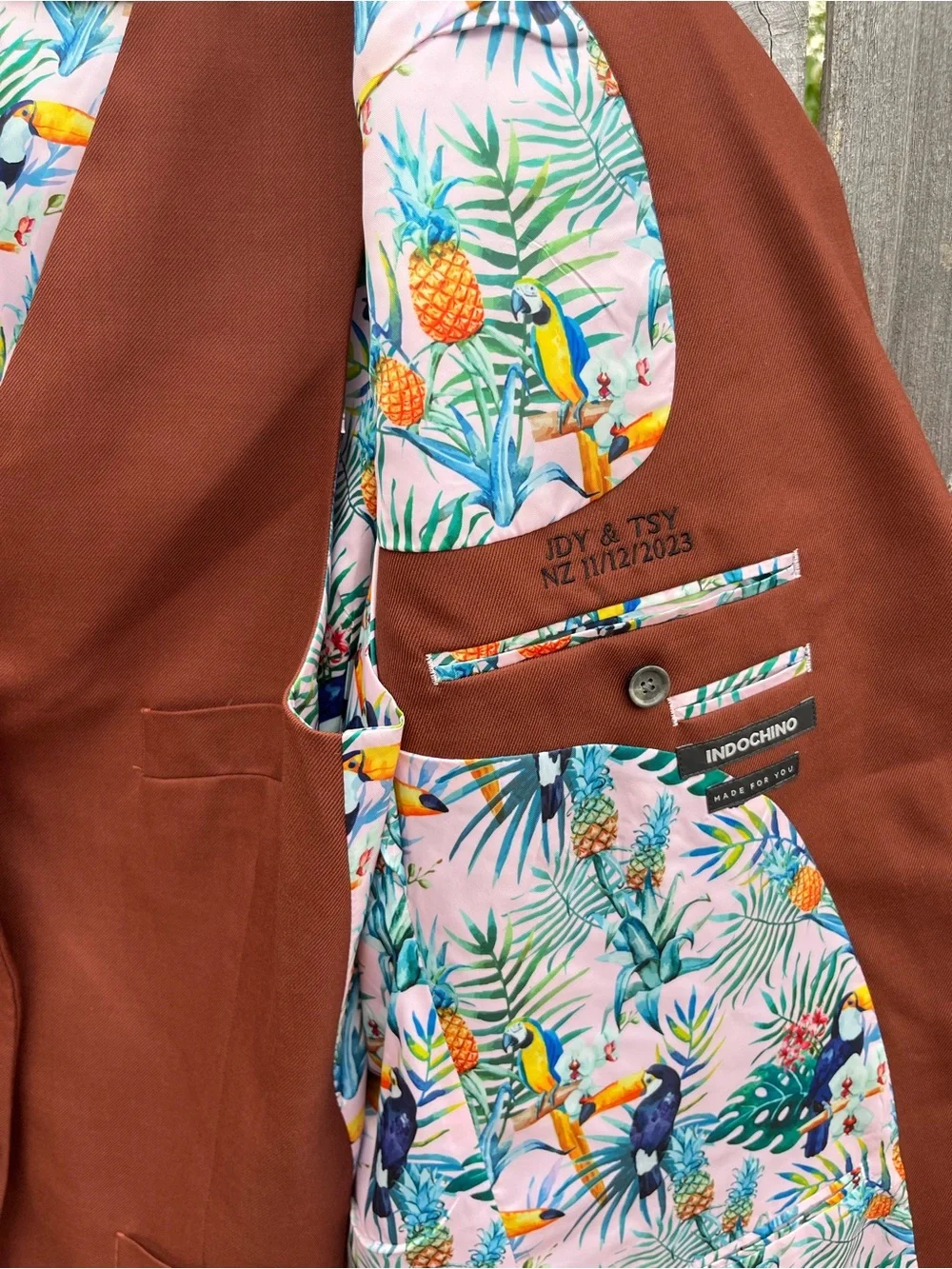 Rust Brown Men's Blazer and Vest - Classic Two-Button Suit Jacket